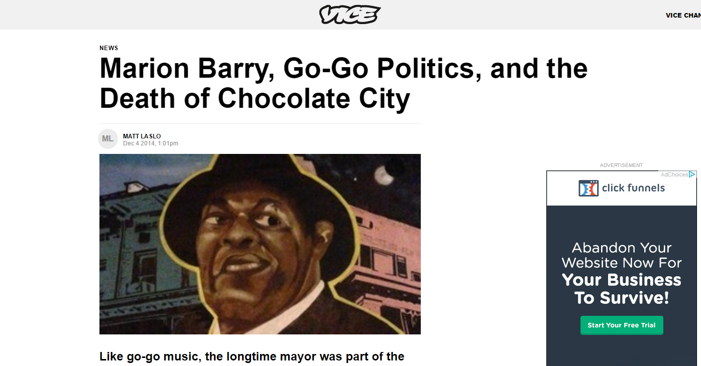 Marion Barry, Go-Go Politics, and the Death of Chocolate City - Vice