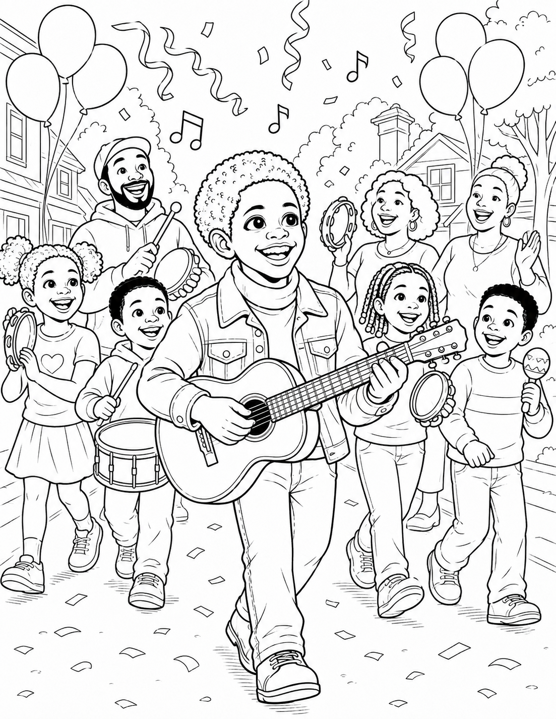 Little Kato’s Musical Journey – Printable Coloring Book PDF - Image 3